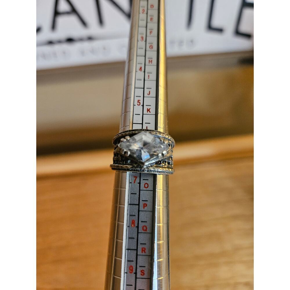 Silpada Art Deco Marquise Cut Cubic Zirconia Ring Size 6.5 - Picture 3 of 5